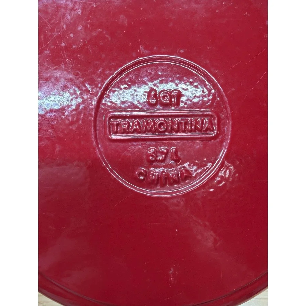 Tramontina 6 Qt Red Enameled Cast Iron Dutch Oven with Lid Used
